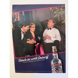 Vintage 1986 Smirnoff Vodka Friends Advertisement Print